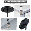 MEXO Black Crystal Pendant Light Fixture Modern Hanging Lighting Mini