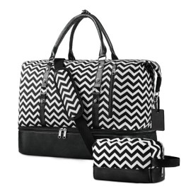 Stouchi Travel Bags for Women, Carry on Bag Weekender Tote Bag for Women Men, Personal Item Travel Bag with Shoes Compartment for Airplanes, Overnight Travel Duffel Bag with Toiletry Bag