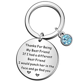 QMVMV Best Friend Keyring Gifts Funny Friendship Present for Her Thanks for Being My Best Friend