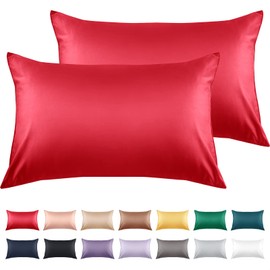 Warmstar Cotton Pillow Cases Standard Size Set of 2, 600 Thread Count Pillowcases 20x26 Inches, Soft Long Staple Cotton Pillowcases Breathable with Envelope Closure,Wine Red