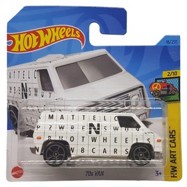 Hot Wheels - 70s Van - HW Art Cars 2/10 - HKH46 - Short Card - Van - White - Mattel 2023