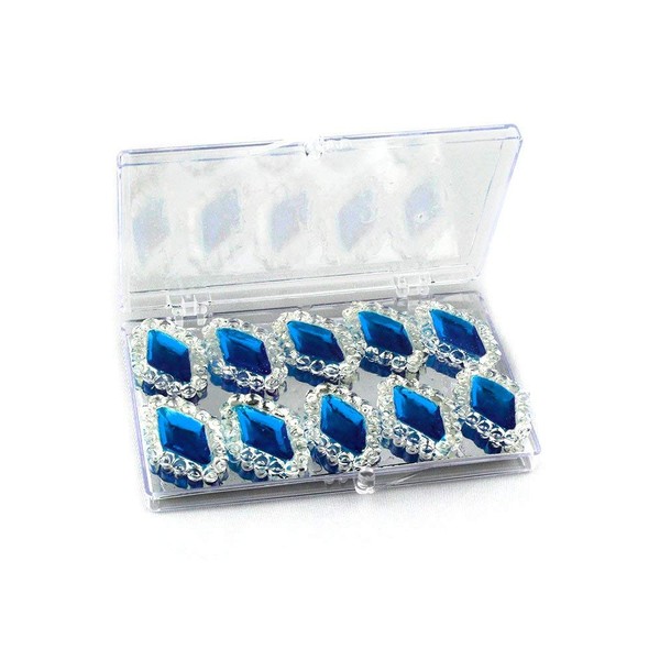 O'Creme Edible Diamond-Framed Rhombus ("Diamond Shape") Gemstones 20mm x 28mm