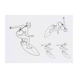 4 x 'Surfing Woman' Temporary Tattoos - Water Resistant, Skin-Safe, Non-Toxic Transfers, Mixed Sizes (TO00072542)