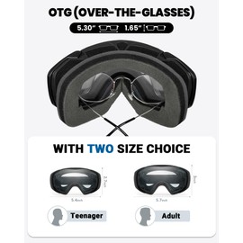 OutdoorMaster Ski Goggles with Cover Snowboard Snow Goggles OTG Anti-Fog for Men Women, Vlt 99.1%
