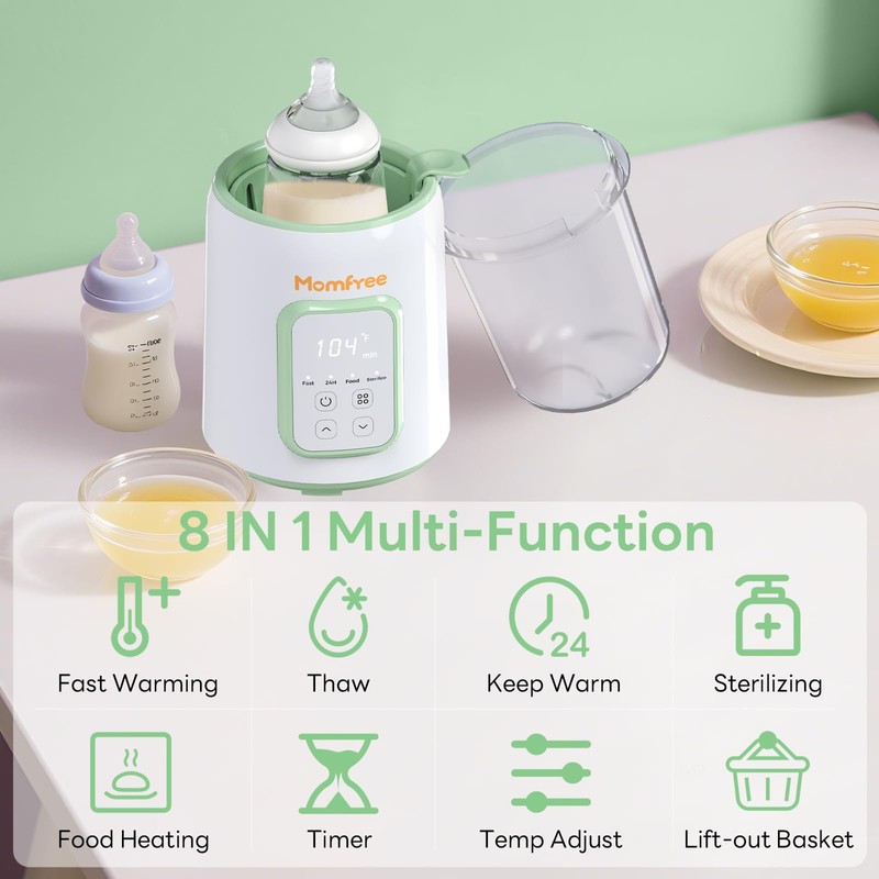 Bottle Warmer, 8-in-1 Fast Baby Bottle Warmer for Breastmilk and