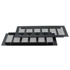 MTQY 2PCS 80x250mm Black Aluminium Ventilation Cover Shutter Ventilation Grille Vent for Cupboards and Shoe Cabinet Hardware Accessories Ventilation Cover