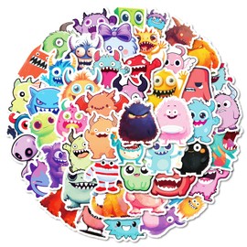 50Pcs Monster Stickers, Cute and Funny Waterproof Vinyl Stickers for Kids Scrapbooking Laptops Water Bottles & Party Favors