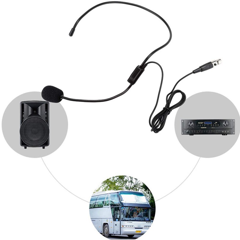 Mini XLR 3 Pin TA3F Plug Headwear Microphone Headset Microphone
