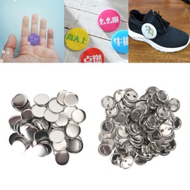 Set of 100 Blank Pin Back Buttons, 37 mm Round Button Pin Badge Kit for Button Maker Machine with Shells Back Cover and Clear Film (37 mm)