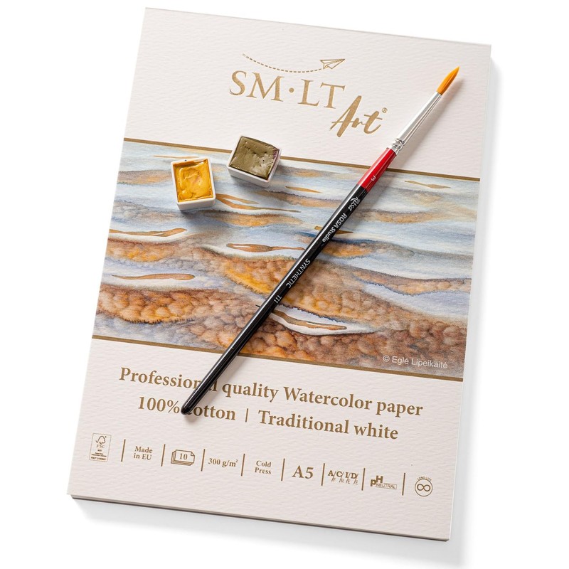SM.LT A5 Watercolour Paper Pad 10 Sheets 300gsm