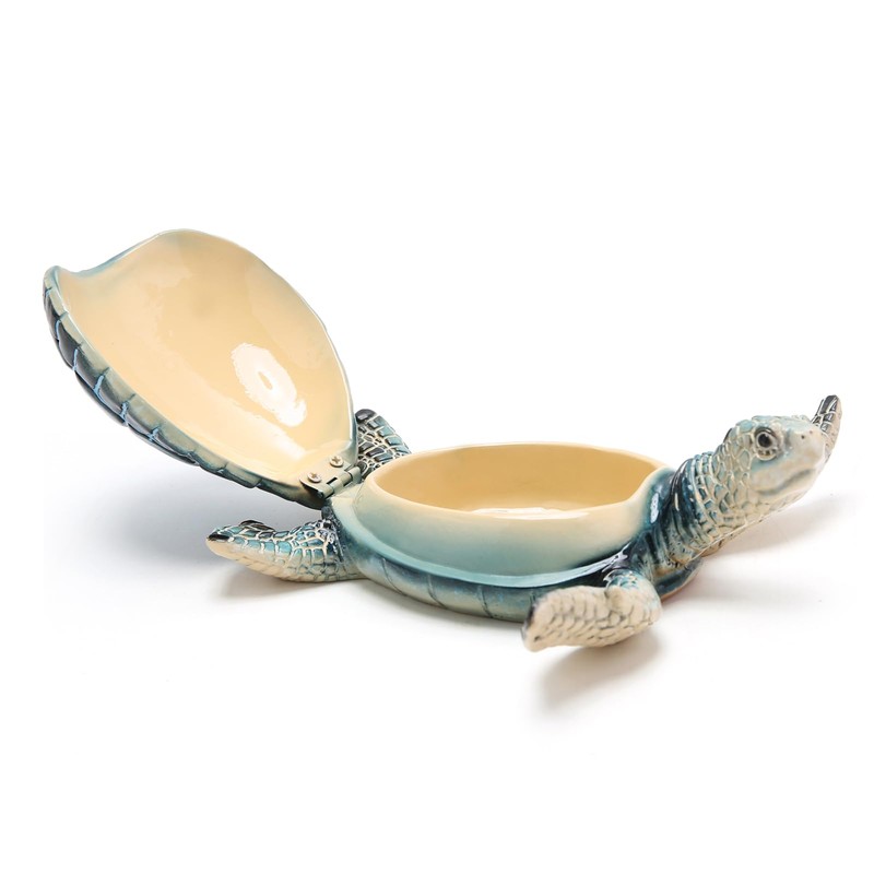 Hodao Sea Turtle Jewelry Keepsake Box Decorations Sculpted Hand-Painted Memorial