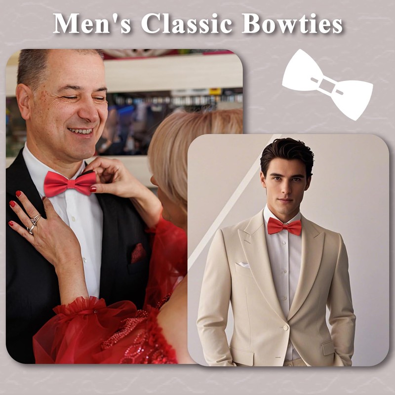 AidShunn Bow Tie for Men, Adjustable Formal Neck Bowtie Men's