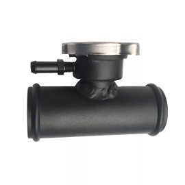 JISUMOTO 38mm 1-1/2"inch Aluminum In Line Radiator Hose 1.5" Pipe Filler Neck W/Cap Black