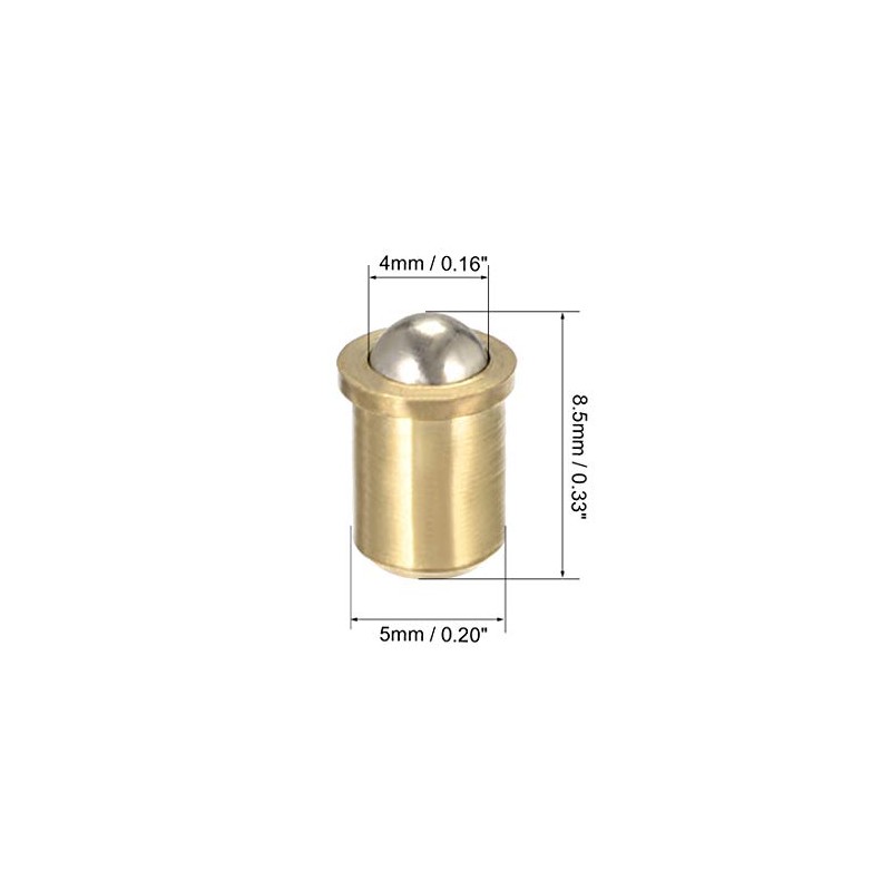 sourcing map Door Cabinet Closet Drawer 5mm Dia Brass Ball