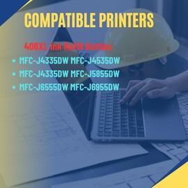 LC406XL Ink Cartridges Compatible for Brother Printer LC406 for MFC-J4335DW MFC-J4535DW MFC-J4335DW MFC-J5855DW MFC-J6555DW MFC-J6955DW 4 Pack(Black Cyan Magenta Yellow)