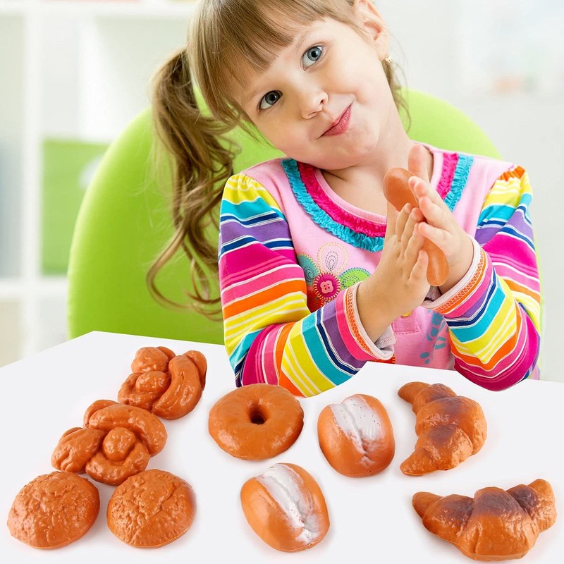 Liberty Imports Life Sized 12 Piece Bread Pastries Set Plastic