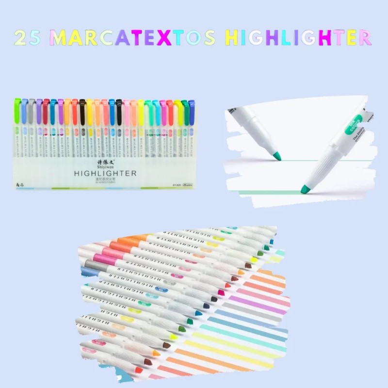 Resaltadores Mildliner Fluorescentes Doble Punta Con 25 Pzas