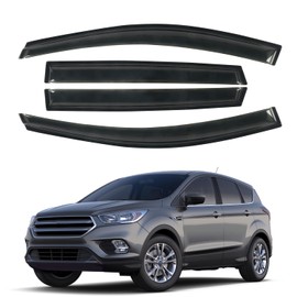 Rain Guards Fit for 2013-2019 Ford Escape, Tape-On Window Visors Shield, Smoke Tinted Vent Guard Deflector, Outside Mount 2014 2015 2016 2017 2018