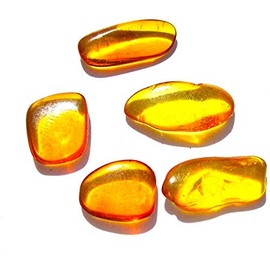 Ian and Valeri Co. Raw Amber Flat Gemstones Very Small Set of 5 Stones