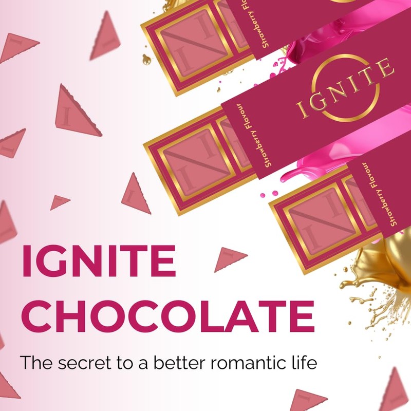 Ignite Chocolate Bars - Premium Strawberry flavor Chocolate Squares for