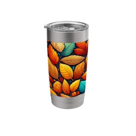 Fall Color Leaves Themed Autumn Colorful Fall Leaf Pattern Stainless Steel Insulated Tumbler