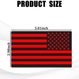 Hirificing 2PCS American Flag Decal Embossed 3D Metal Black and Red American Flag Emblem Bumper Decal Stickers, 4mm Thickness Acrylic USA Car Military Patriotic Emblem for Car Truck SUV(Black+Red)