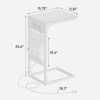 TUTOTAK C Shaped End Table with Charging Station, Side Table
