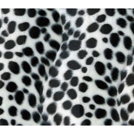 Velboa Fabric Faux Fake Animal Fur White and Black Dalmatian / 60" Wide/Sol.