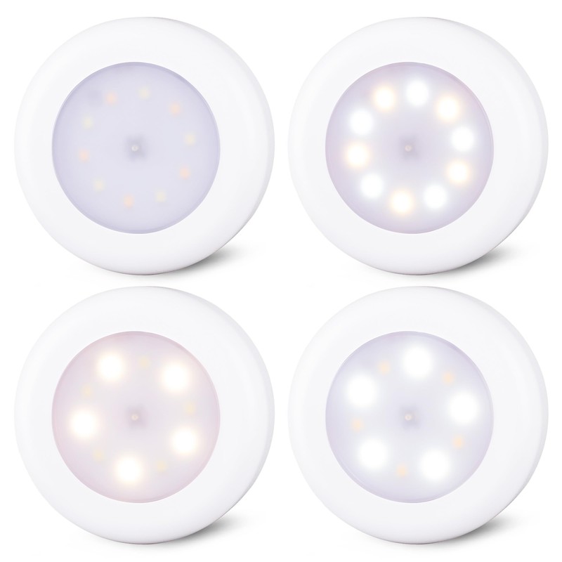 STAR-SPANGLED 4 Pack 3.1” Dimmable Push Tap Lights, Stick on