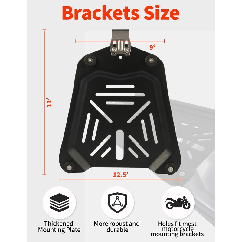 MOSYQI Motorcycle Top Case Mounting Baseplate, Quick Release Tail Baseboard