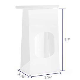 BagDream Bakery Bags with Window Kraft Paper Bags 100Pcs 3.54x2.36x6.7 Inches Tin Tie Tab Lock Bags White Window Bags Coffee Bags Cookie Bags Treat Bags Popcorn Bags