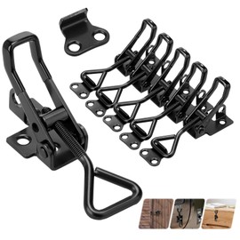 Kigniote GH-4001 Stainless Steel Tension Latch, Box Clasp, Snap Latch, Lever Closure, Side Wall Closure, Locking Hook, Tension Clasp, Metal for Boxes, Cabinets (Black)