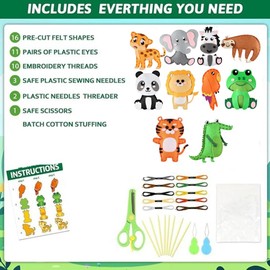 Aisamco Sewing Craft Kit for Kids,Fun and Educational Forest Animal Craft Set for Boys and Girls Age 7-12,DIY Crafting and Sewing Set for Beginners
