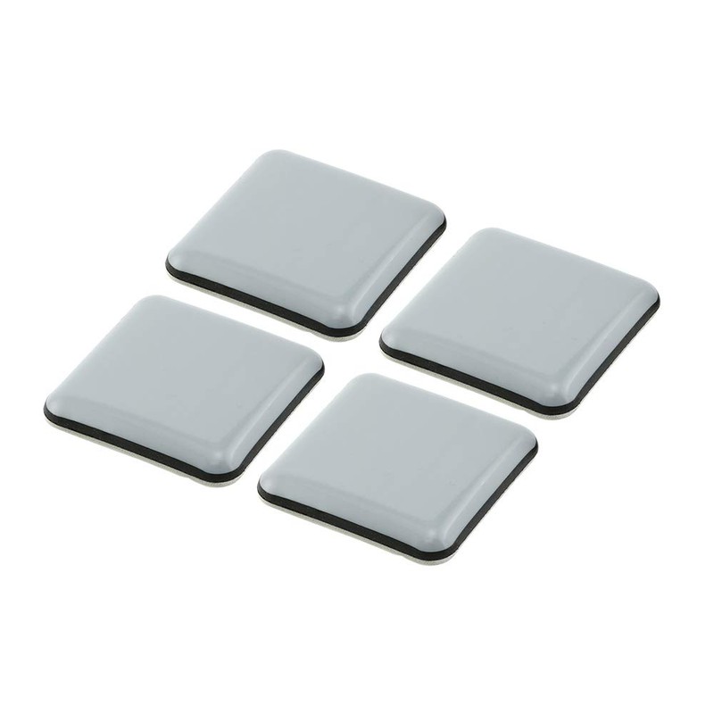 Prime-Line MP75323 1-3/4 In. Square Sliders, Black and Gray Plastic