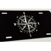 Brilliant Engraved Compass Car Tag Diamond Etched Vanity Front License