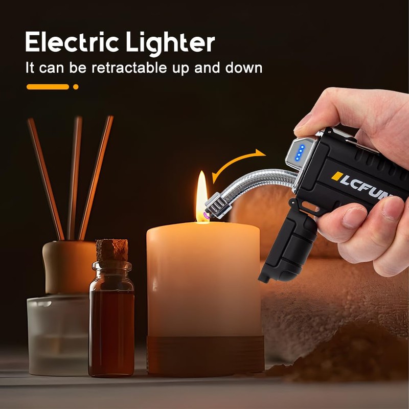LcFun Electric Dual Arc Lighter USB Rechargeable, Windproof Plasma Lighters