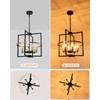JHLBYL Black and Gold Chandelier: 6-Light Geometric with Reinforced Center