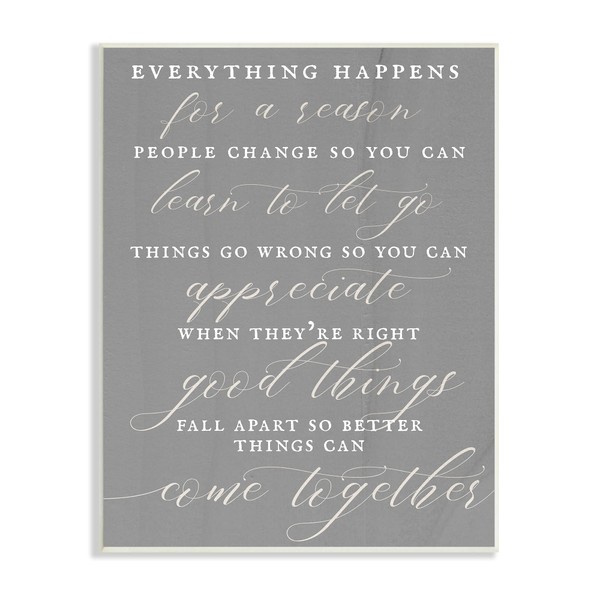 Stupell Industries Good Things Fall Apart Motivational Phrase Soft Calligraphy,