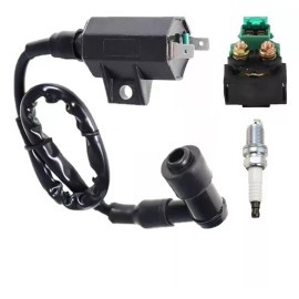Kawasaki For Kawasaki Bayou 250 2003-2011 Ignition Coil Spark Plug+Starter Solenoid Relay