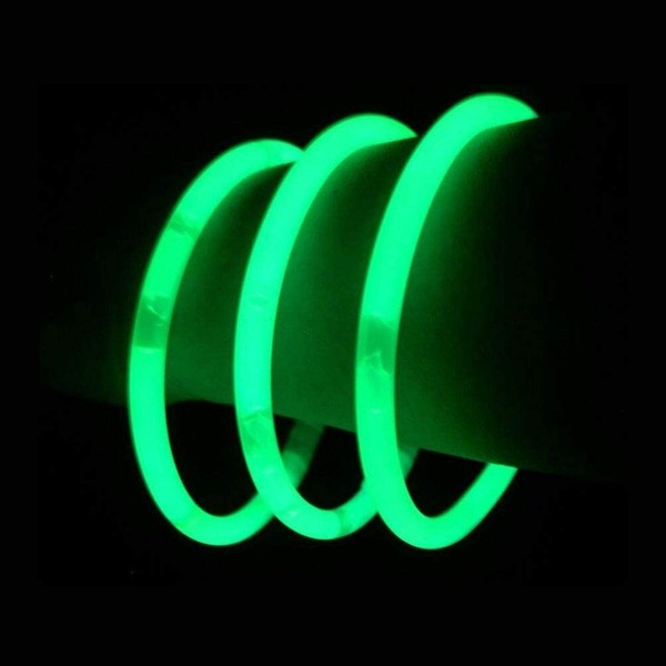 Glow Sticks Bulk Wholesale Bracelets, 100 8” Green Glow Stick Glow Bracelets, Bright Color, Glow 8-12 Hrs, 100 Connectors Included, Glow Party Favors Supplies, Sturdy Packaging, GlowWithUs Brand…