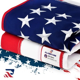 Sturdy American Flag 4x6 Ft Outdoor Heavy Duty,100% Made in USA American Flags ,Non Fading American Flags for Outside 4x6,Embroidered American Flag,4 by 6 America Flags Best High Wind all Weather US Flag,Indestructible America Flag Sewn Stripes and Embro