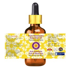 Deve Herbes Pure Ravensara Essential Oil (Ravensara aromatica) Steam Distilled with Glass Dropper 30ml (1 oz)