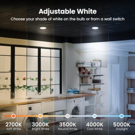 Feit Electric 4 Inch Recessed LED Downlight, 75W Equivalent, Dimmable, Retrofit with E26 Adapter, 5CCT High Output, Light Switch Enabled, 775 Lumens, 45 Years Lifetime, 4 Pack, LEDR4HO/6WYCA/4