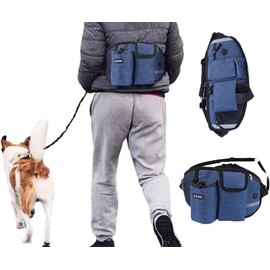 SUYUKU Dog Walking Bag High Volume Dog Treat Bag Waterproof Dog Training Bag Adjustable Dog Walking Waist Pack for Dogs (Blue)