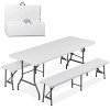 SEGAWE Folding Table Set w/2 Benches 6FT Camping Picnic Table