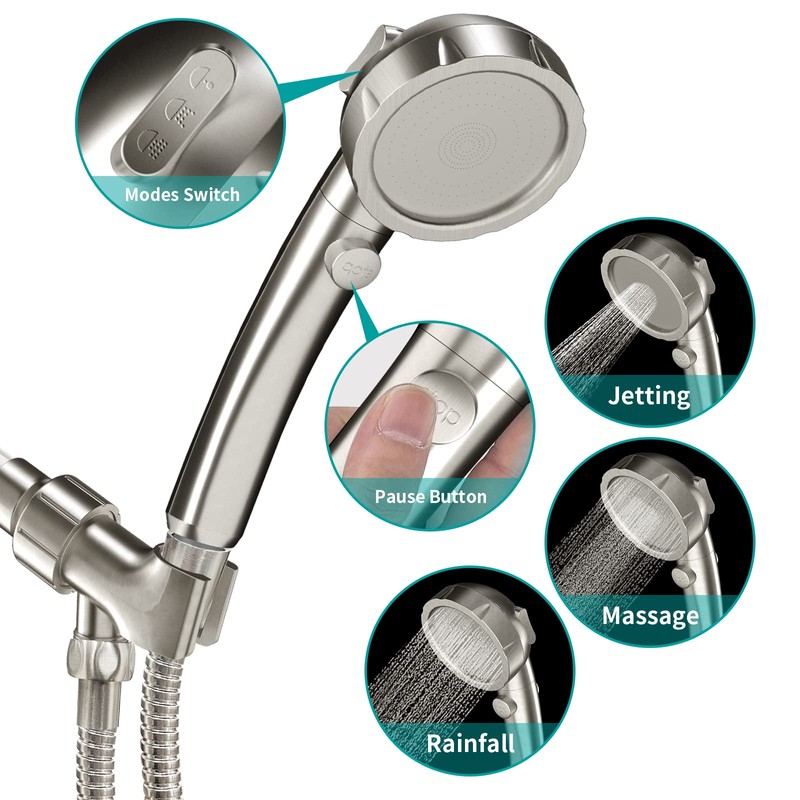 MIAOHUI Modern Handheld Shower Head with On Off Switch, High