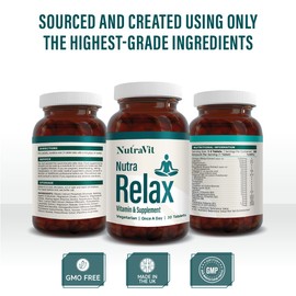 NUTRA Relax - Calming Supplement|30 Tablets | Supporting Relaxation| Containing Chamomile, Lemon Balm, Griffonia| Optimal Tranquility - by NutraVit