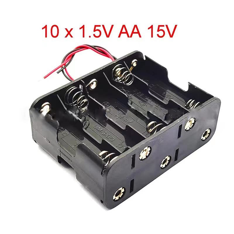 10 x 1.5V AA Battery Holder Case Box with Black