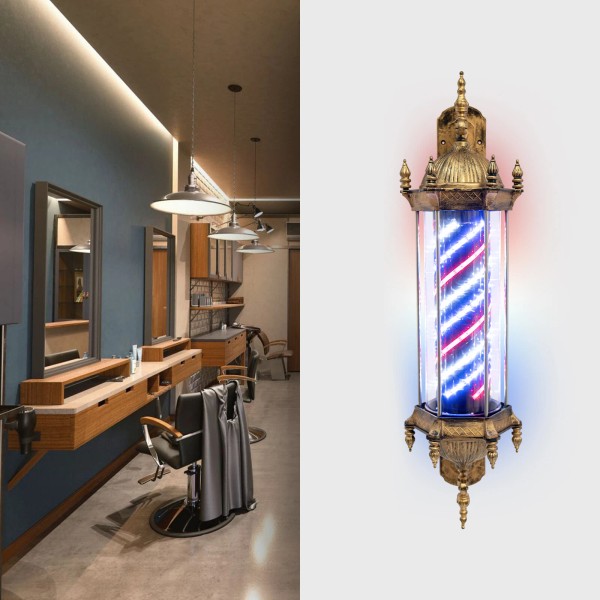 Unbranded LED Sign Lamp Barber Pole Light Rotating Hair Salon