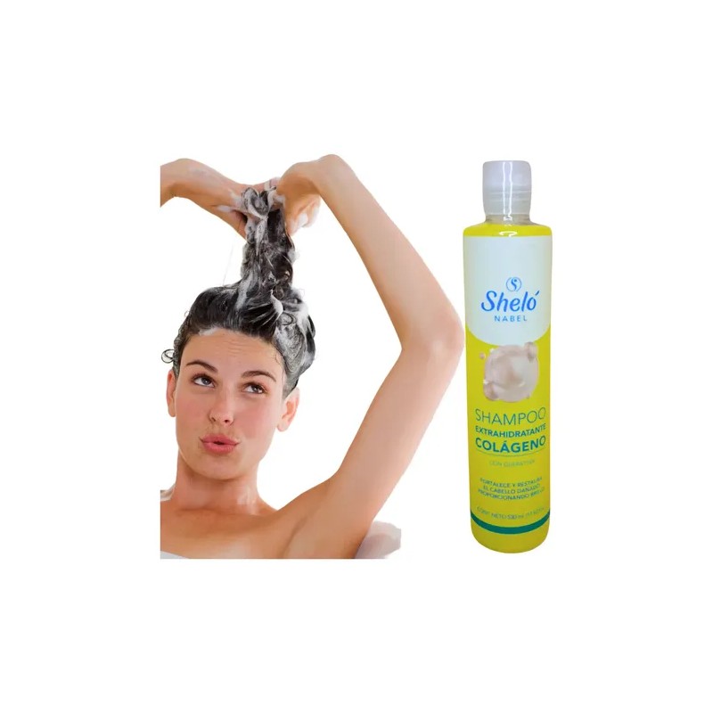 Shampoo Extrahidratante Colageno Queratina Shelo Nabel 530ml